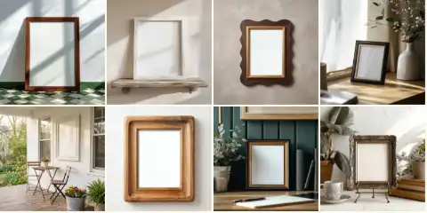 Empty frames in real Studio scenes, ready for sample artwork