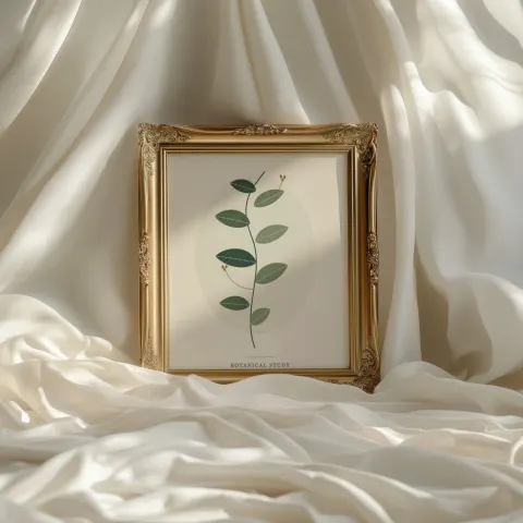 Gilded linen mockup