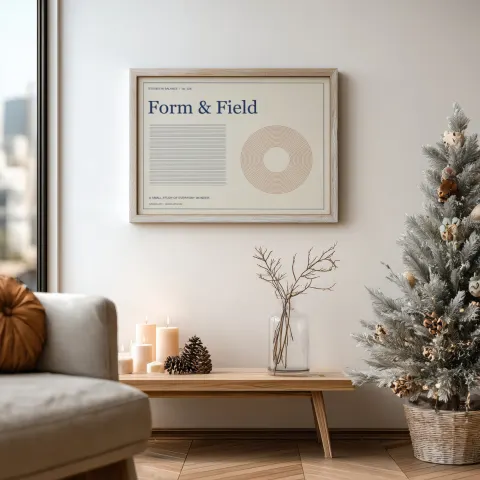 Winter living room mockup