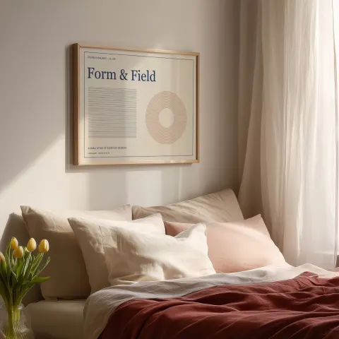 Soft morning bedroom mockup