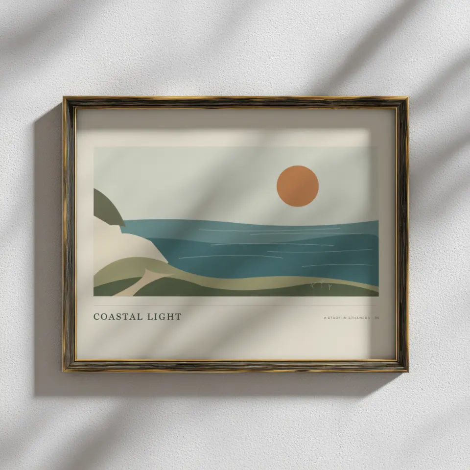 Brass and shadow mockup with sample artwork