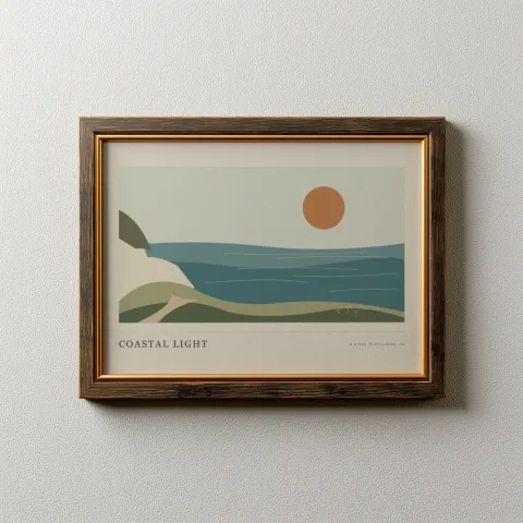 Bronze landscape mockup with sample artwork