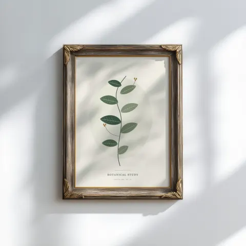 Silver leaf light mockup with sample artwork