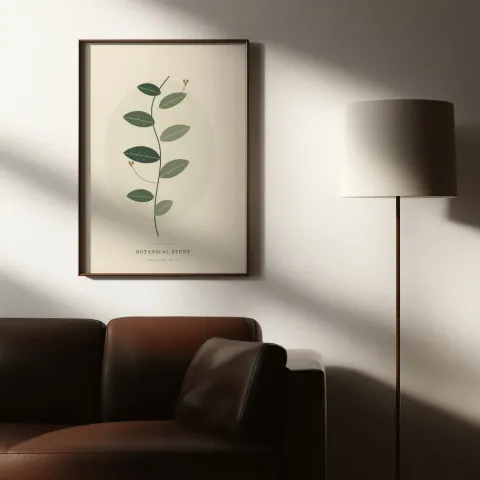 Evening sofa mockup with sample artwork