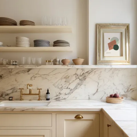 Marble kitchen mockup
