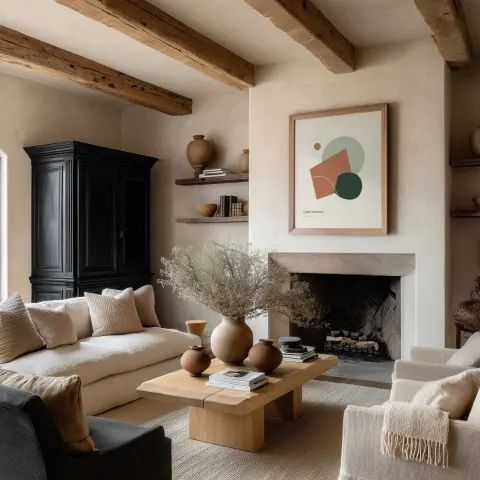 Country living room mockup