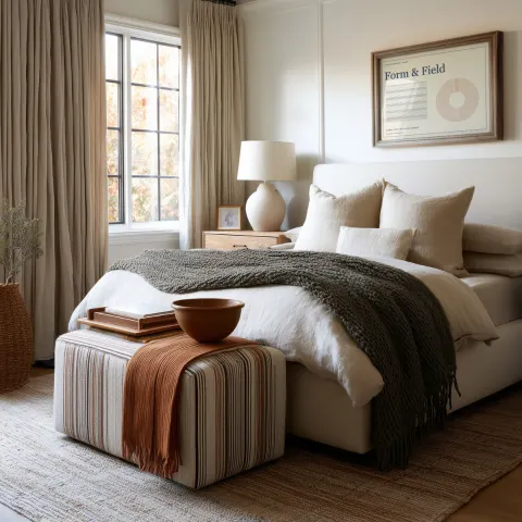Linen bedroom mockup