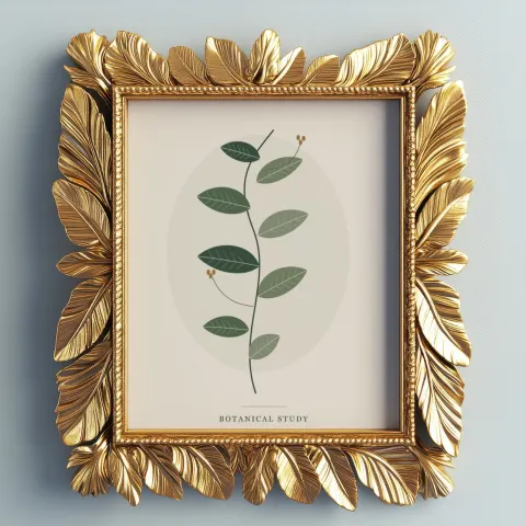 Gilded leaves mockup