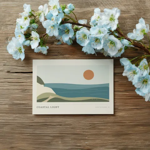 Blossom stationery mockup with sample artwork
