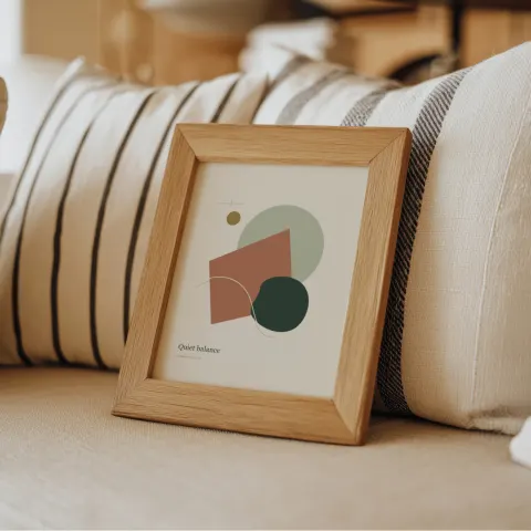 Oak on the sofa mockup