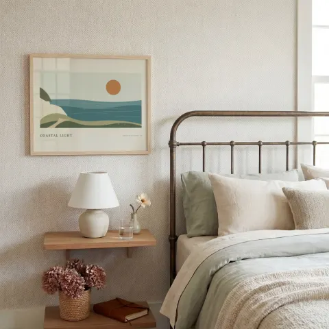 Brass bed reflection mockup