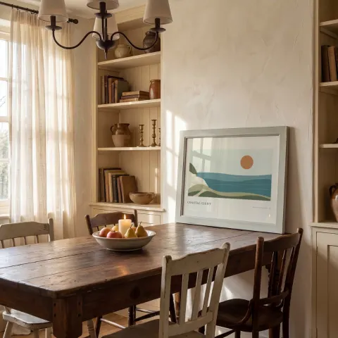 Dining room reflection mockup