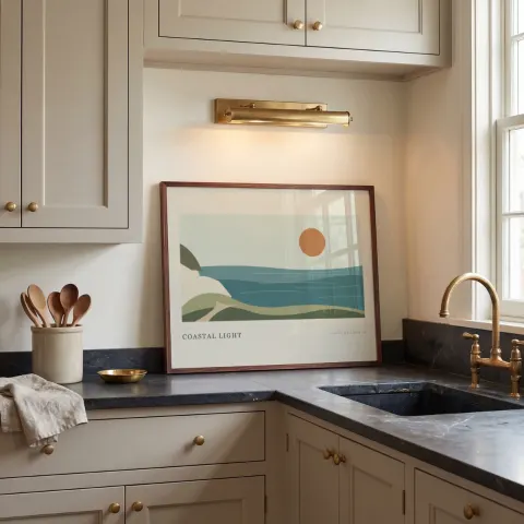 Kitchen evening light mockup