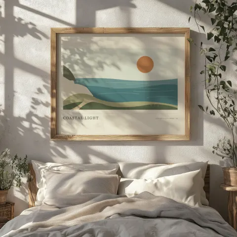 Dappled bedroom mockup