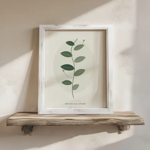 Whitewashed shelf mockup