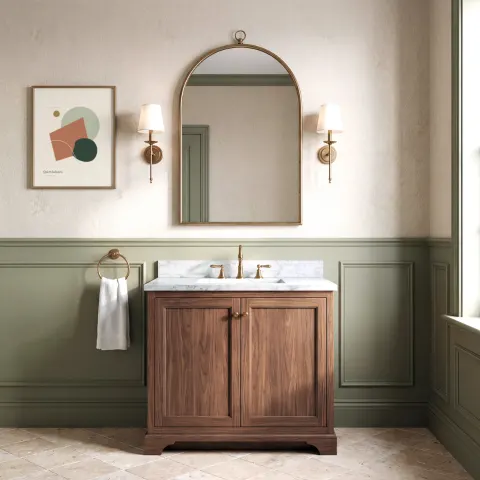 Sage powder room mockup