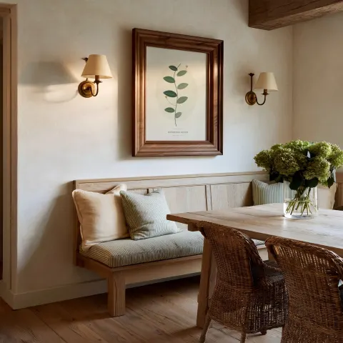 Warm breakfast nook mockup