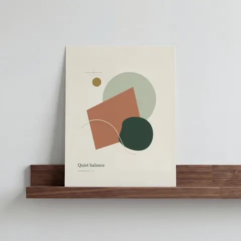 Print on a Walnut Ledge mockup with sample artwork