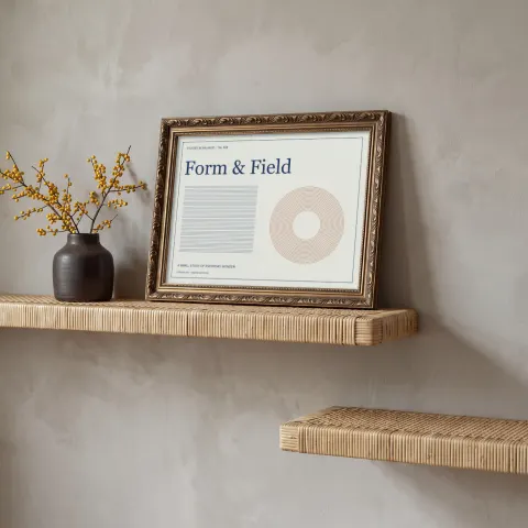 Woven Shelf & Yellow Stems mockup
