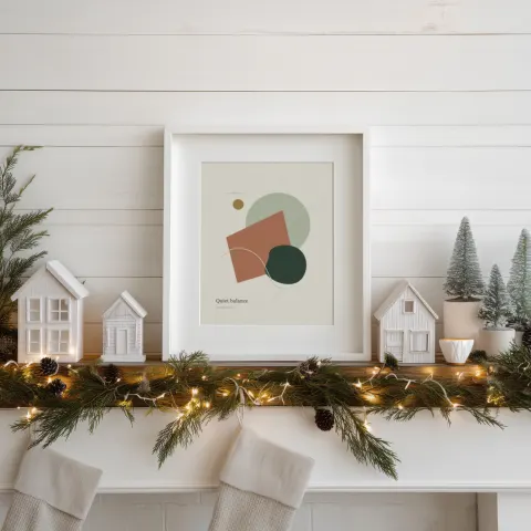 White Christmas Mantel mockup
