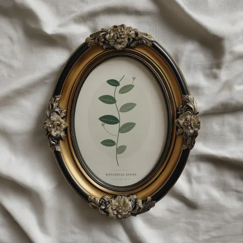 Gilded Oval on Linen mockup