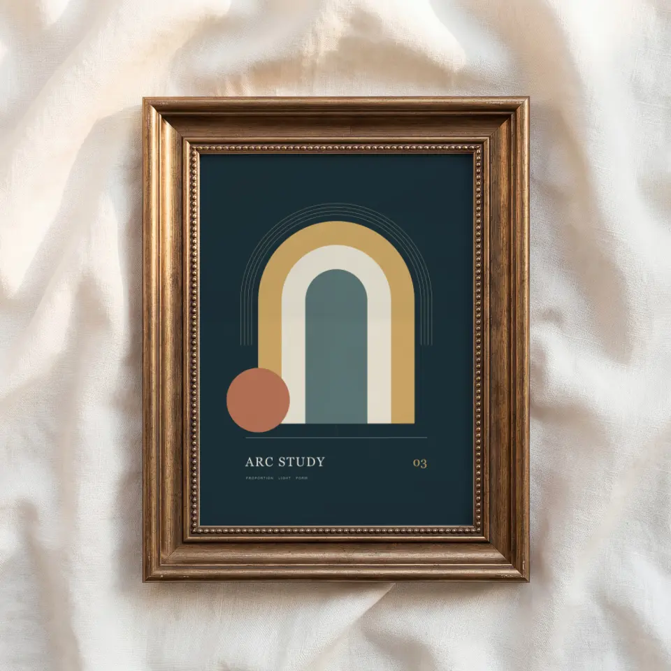 Beaded Brass on Linen: A substantial brass frame with a deep sloped profile and a row of fine beading along the inner edge rests on loosely folded ivory linen.