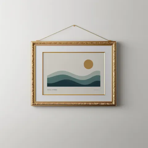 Hanging Gold Landscape mockup