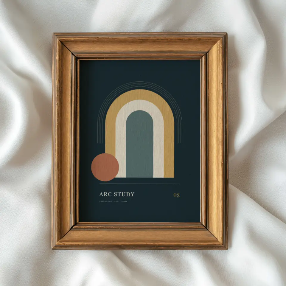 Golden Linen Portrait: A warm gold wide frame with a stepped moulding lies on folded ivory cloth, the fabric rippling softly around it.
