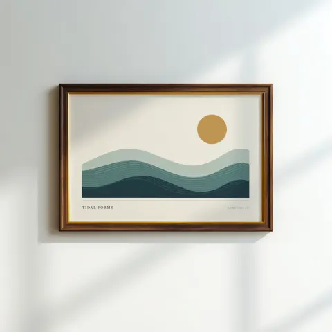 Brass Landscape Shadows mockup