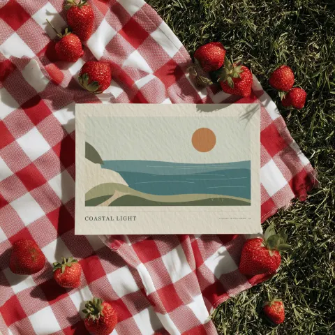 Strawberry Picnic Print mockup