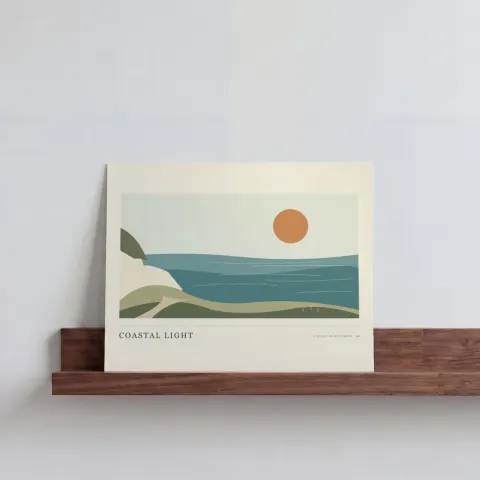 Landscape Print on Walnut mockup