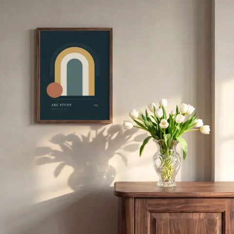 Tulips on the Sideboard mockup